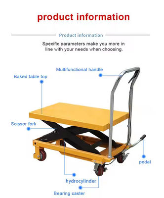 150kg 300kg 350kg 500kg 1000kg Hand Scissor Lift Platform Manual Trolley Hydraulic Foot Scissor Lift Tables