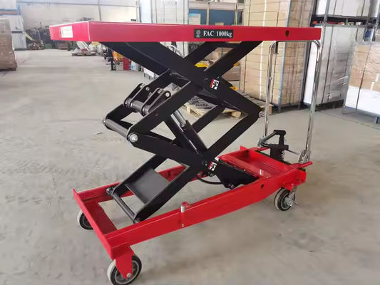 350kg 500kg 1000kg Customize Manual Lift Tables Hand Hydraulic Scissor Lifting Platforms with Wheels