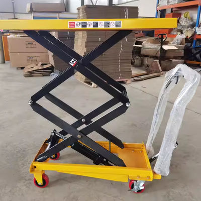 350kg 500kg 1000kg Customize Manual Lift Tables Hand Hydraulic Scissor Lifting Platforms with Wheels