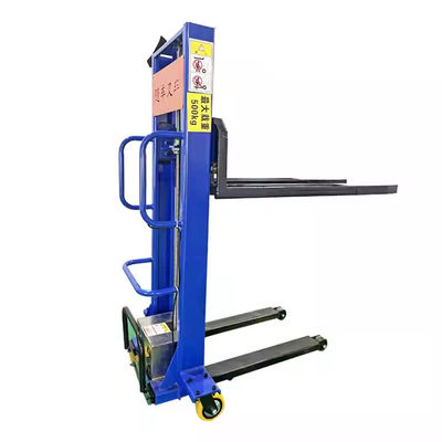 500kg 1000kg Self Loading Portable Forklift 1600mm Height Mini Small Hand Manual Semi Electric Self Load Lifting Stacker