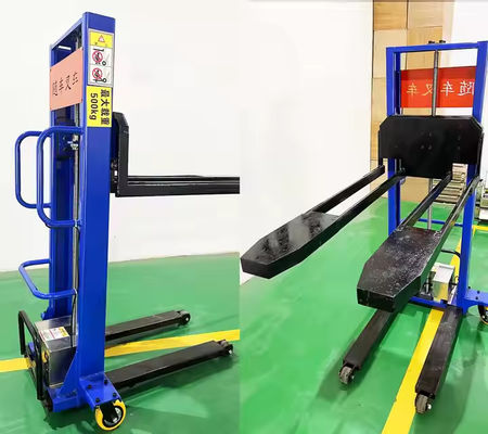 500kg 1000kg Self Loading Portable Forklift 1600mm Height Mini Small Hand Manual Semi Electric Self Load Lifting Stacker
