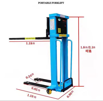 Cheap Price Self Loading Forklift Stacker With Remote Control 1000kg & 1600mm Portable Electric Pallet Stacker
